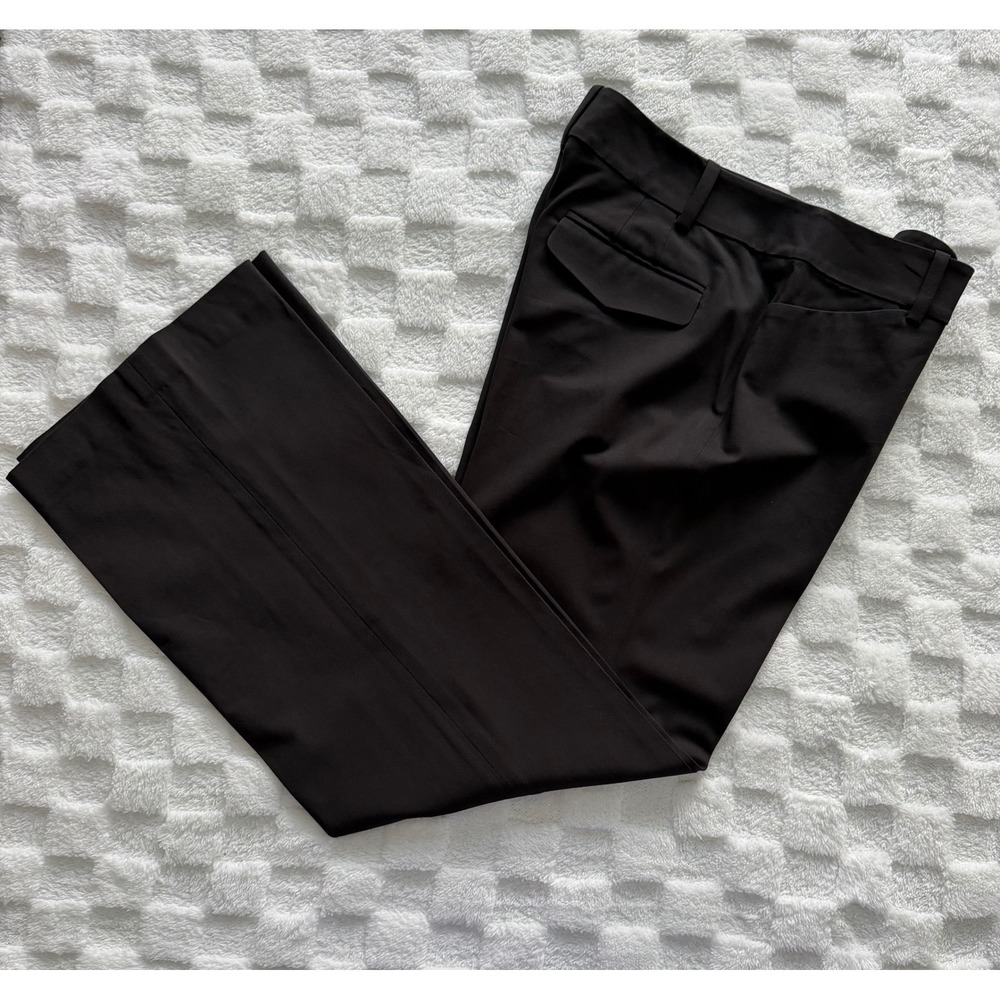 Ann Taylor Womens Brown Wide Leg Dress Pants Rayon/Spandex Stretch Sz 8 EUC
